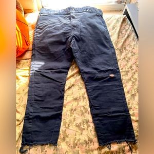 Dickies straight pants navy frayed 38